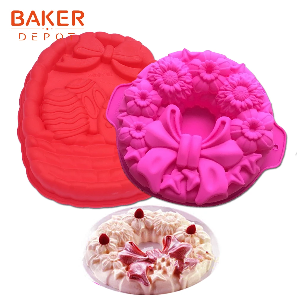 BAKER DEPOT цветок силиконовая форма для выпечки торта большая пиццы банта торты хлеб