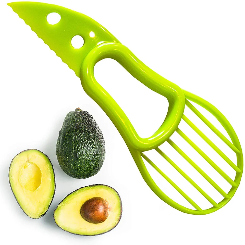 

3 In 1 Avocado Slicer Shea Corer Butter Fruit Peeler Cutter Pulp Separator Plastic Knife Kitchen Vegetable Tools Kitchen Gadgets