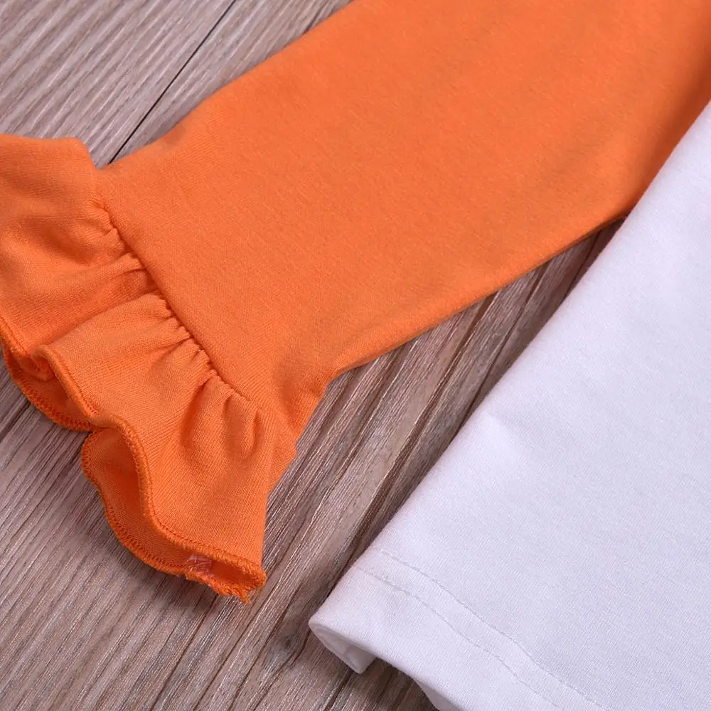 Наряды на Хэллоуин для маленьких девочек хлопковая одежда с изображением тыквы