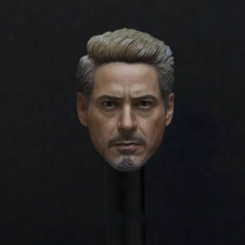 

1/6 Iron Hero Tony Head Sculpt PVC Male Head Carving Fit 12'' Soldier Action Figure Dolls ELITE TOYS