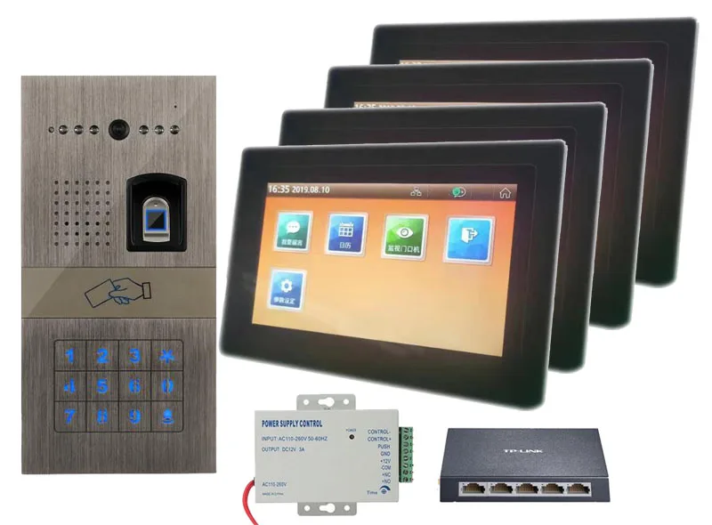 Комплект цифрового видеодомофона дверной звонок 4 х7 дюймов видеодомофон