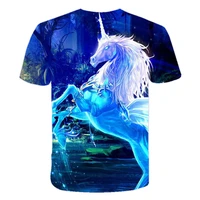 girls clothes 12 to 14 new unicorn t shirt 3d print girls tshirt unicorn with colored hair polyester unicornio for girls 4 14t