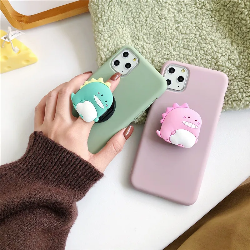 Чехол для iPhone 11 11Pro Max складной чехол с подставкой и милым динозавром ip X XS XR 6 6s 7 8 Plus