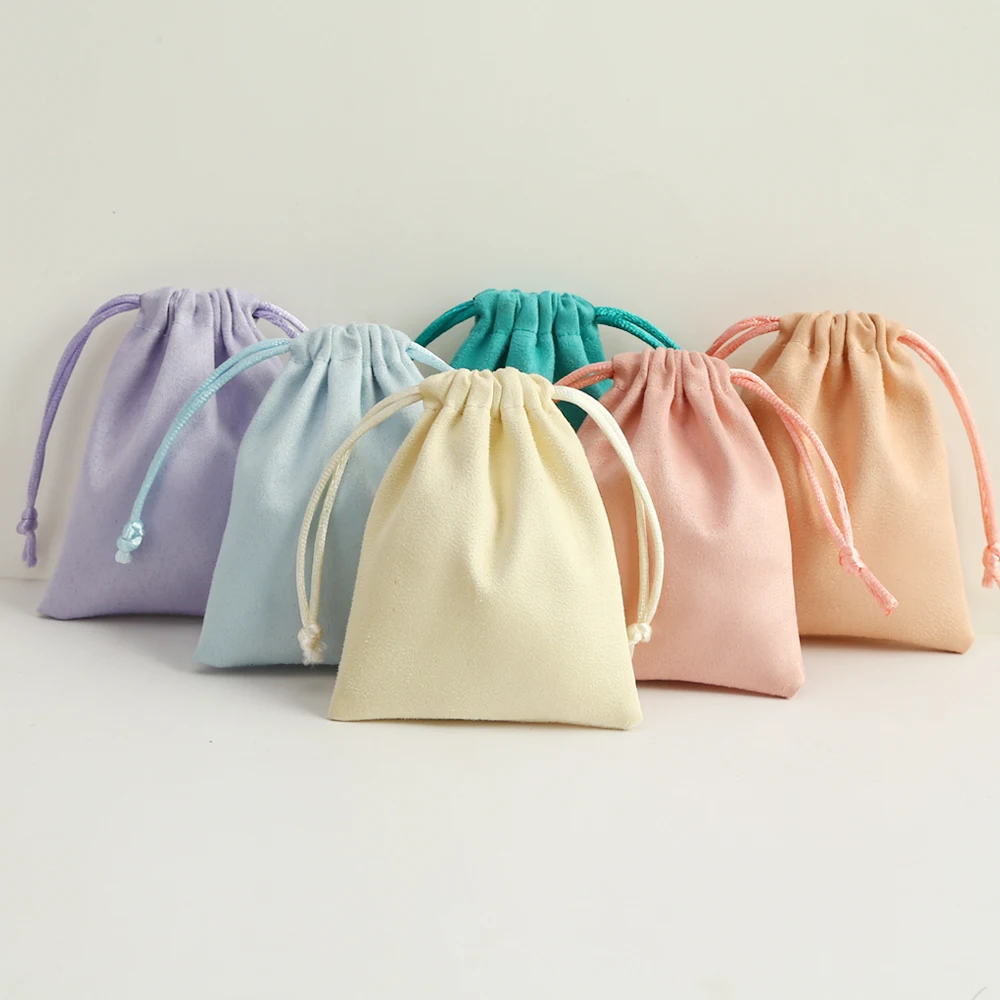 50 Uds de franela de bolsas de embalaje de Chic boda Favor bolsa de regalo de terciopelo con cordón bolsa para cosméticos maquillaje pestañas