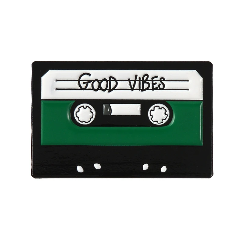 Любителей музыки эмали штырь Good vibes Лента DJ Виниловый проигрыватель значок