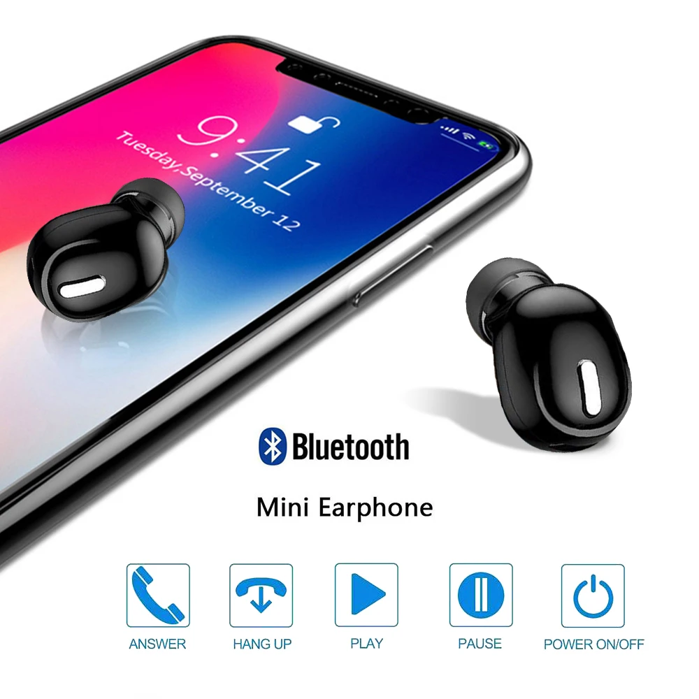 Миниатюрные беспроводные наушники-вкладыши Bluetooth 5 0 наушники с микрофоном