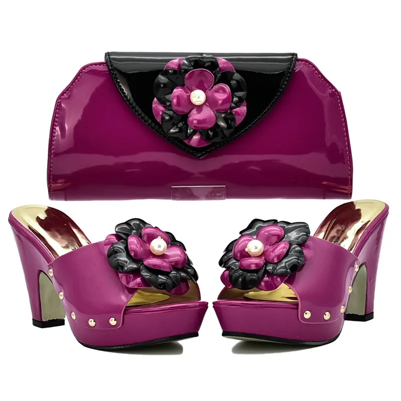 Latest African Wedding Italian Shoe and Bag Sets Nigeria Shoes Bags Set Decorated with Rhinestone Party | Обувь