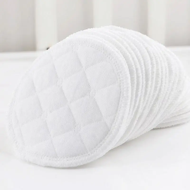 Almohadilla antigalactorrea para lactancia materna, almohadillas blancas para derrames de sujetador, lavables, antideslizantes, reutilizables, 12 unids/set por juego-0
