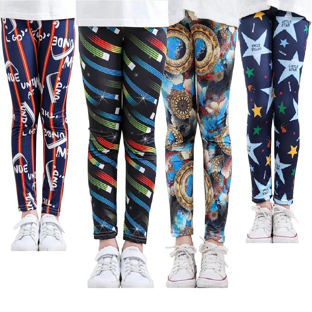 От 2 до 11 лет Обтягивающие брюки для девочек Сезон осень весна Детские леггинсы