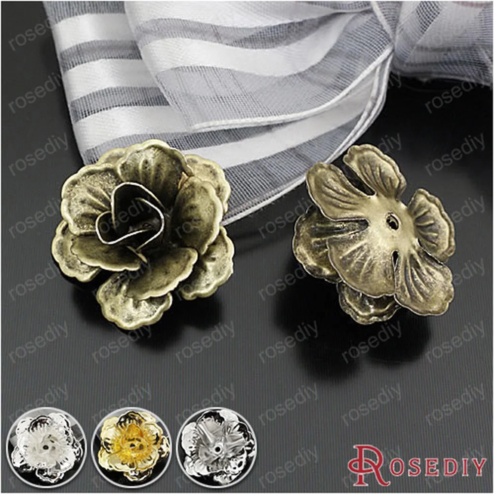 10 шт. колпачки для бусин в виде цветка камелии 21 х10 мм|bead caps|antique bronzecaps beads |