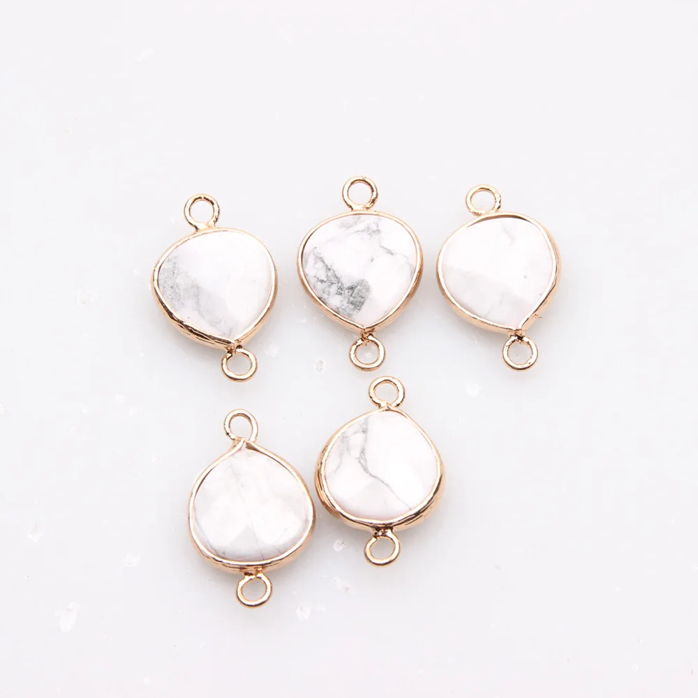 Женский кулон из натурального зеленого камня белые и золотые капли воды сделай