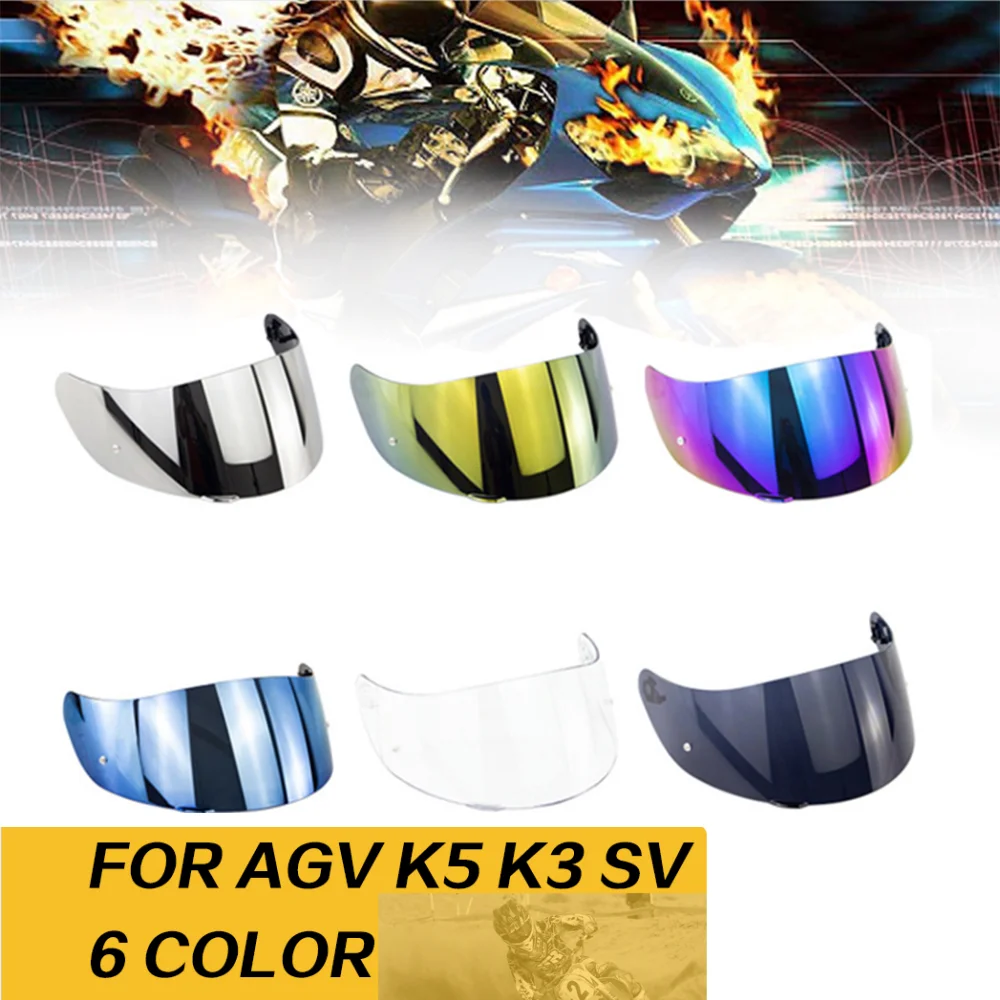 Helmet Visor For AGV K5 K3 SV Motorcycle Detachable Helmet Glasses Motorbike Helmet Lens Motocross Full Face Visor Accessories