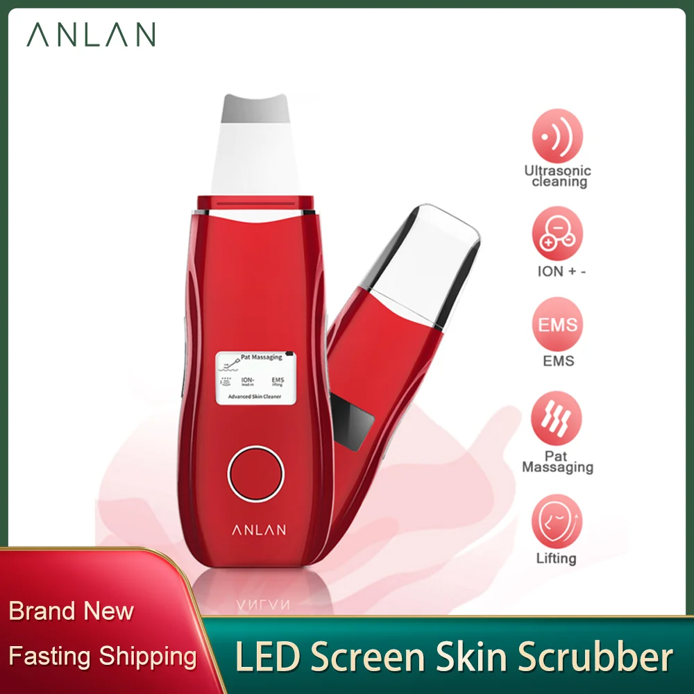 

ANLAN Ultrasonic Skin Scrubber Face Deep Cleaning Machine Remove Blackhead Pore Acne Reduce Wrinkles Facial Lifting Clean Tools