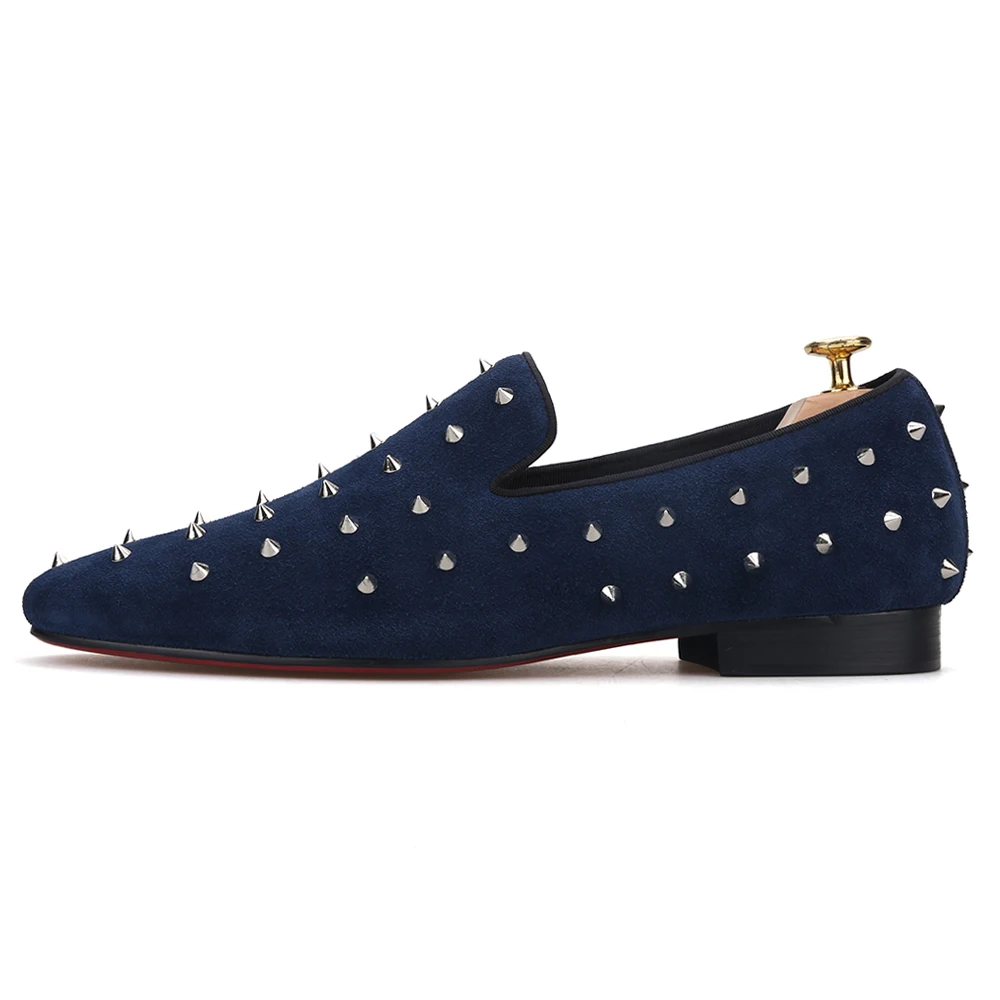 Piergitar/Новинка Летняя Стильная мужская обувь ручной работы из замши с серебряными