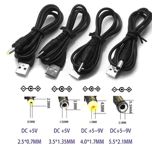 USB Port To 2.5 3.5 4.0 5.5mm 5V DC Barrel Jack Power Cable Cord Connector Black High Quality