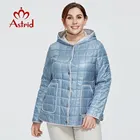 Astrid 2021 Новое Женское пальто, для осени и зимы, для женщин ветрозащитная теплая куртка в клетку, модная куртка с капюшоном больших размеров женской одежды 9360