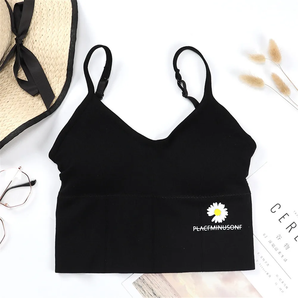 Симпатичный Укороченный бюстгальтер с маргаритками для девушек школьников