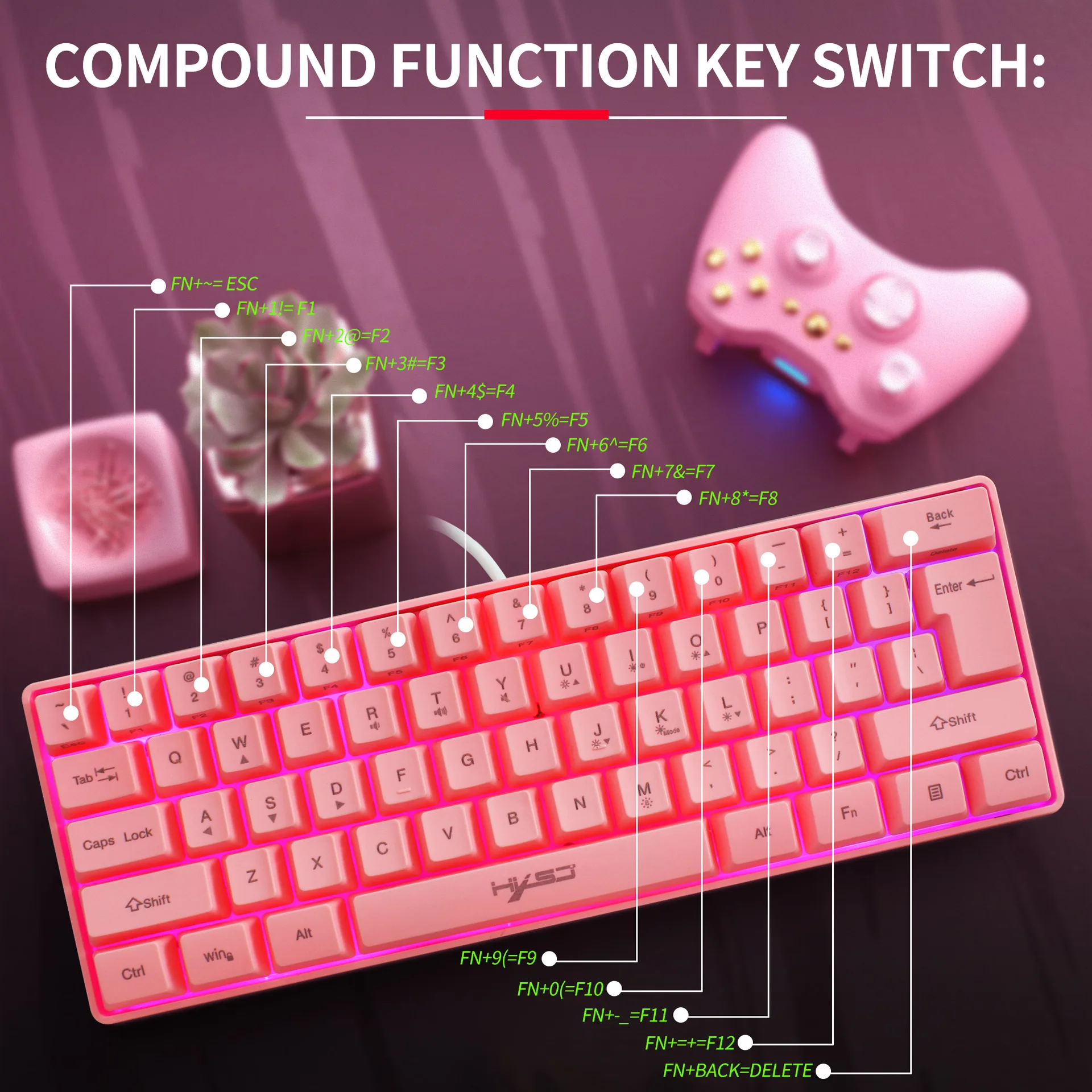 rgb lighting backlit 61 key multimedia usb wired gaming membrane keyboard suitable for desktop notebook tablet mechanical touch free global shipping