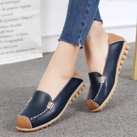 new spring autumn shoes woman genuine leather women flats female moccasins shoe slip on womens loafers big size 35 44