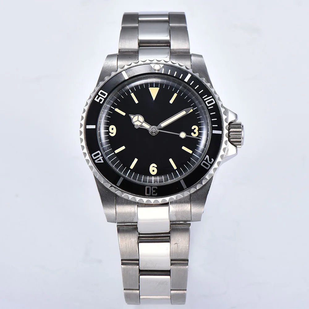 

Watch automatic luminous bomax marina hand luxury men 39.5mm movement stainless steel case bracelet aluminum bezel 1017
