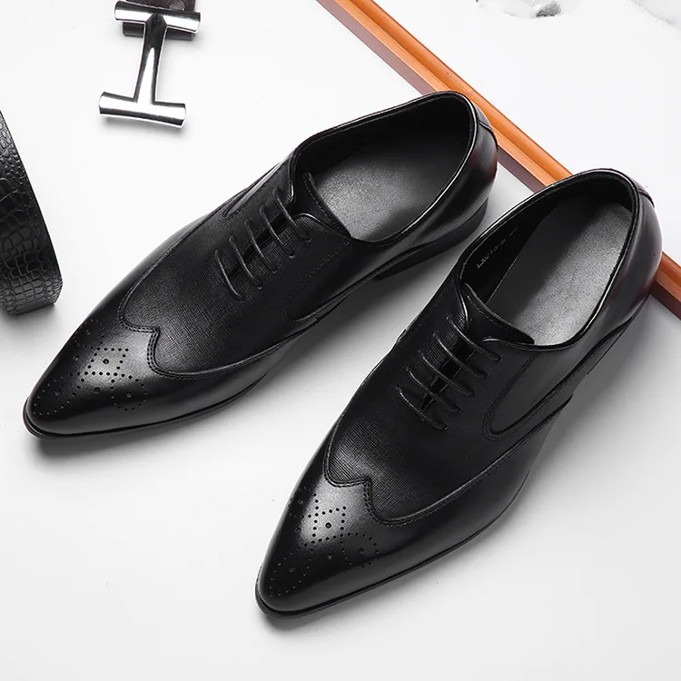 2019 г. Лето 100% заостренный носок башмак из натуральной кожи высококачественные