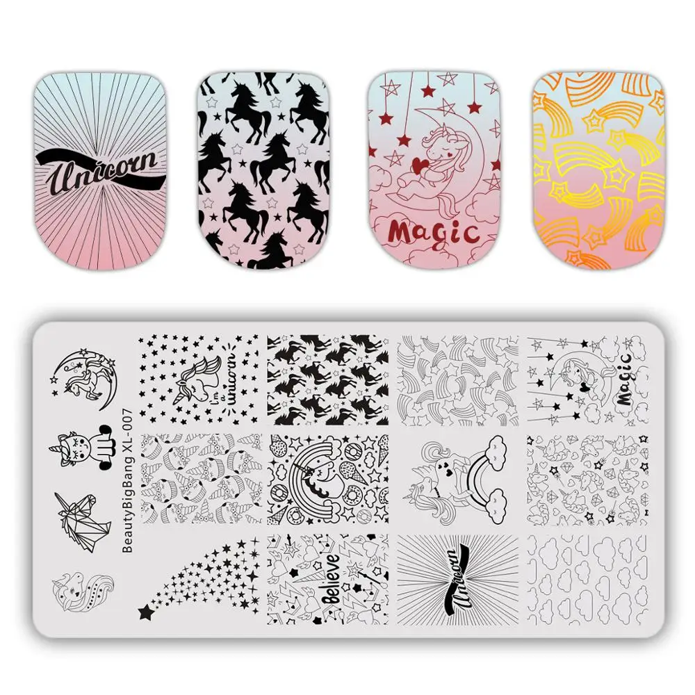 BeautyBigBang 6*12 см прямоугольные пластины для штамповки ногтей летние цветочные