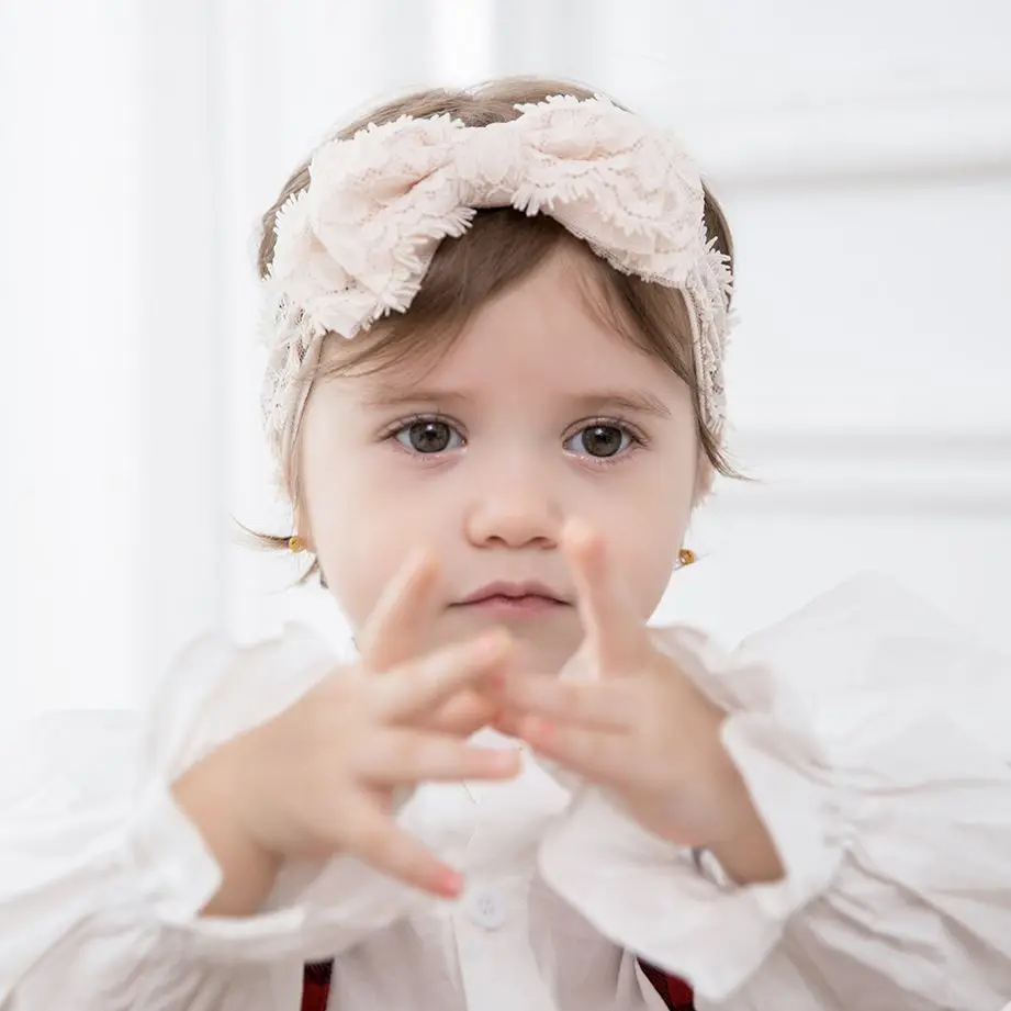

Baby Headbands For Girls Hairband Soft Lace Bow Newborn Turban Kids Headwear Princess Baby Girl Hair Accessories 2021 New