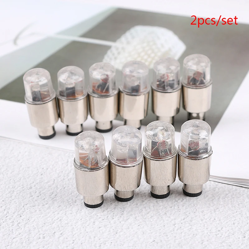 

Bike Motorcycle light Wheel Tire Tyre Valve Cap Neon LED Flash Light Lamp for safety Bike accessories with 6*Button Battery 2PCS