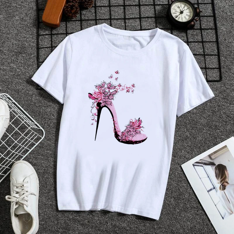 

Women's T-shirt 90s Ulzzang Harajuku Graphic Funny Beauty changing props for gir Print T-shirt O Neck Casual Women's Top T-shirt