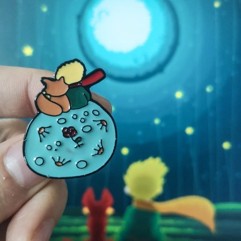 Мультяшная Роза планета Маленький принц и маленькая лисица металлическая