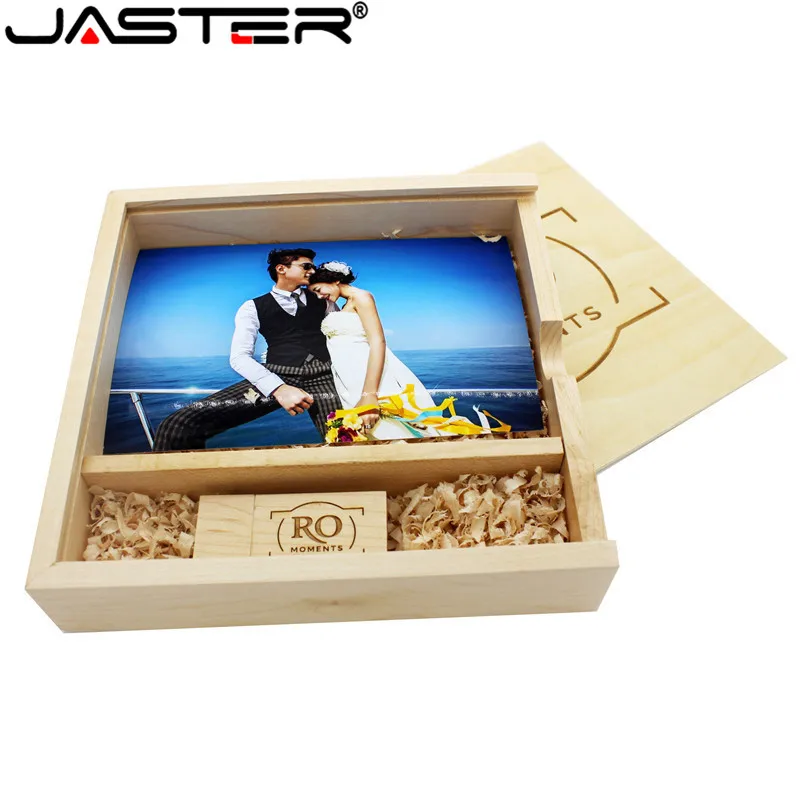 

JASTER Wooden Photo Album Large oval usb+Box usb flash drive U disk Pendrive 8GB 16GB 32GB 64GB Wedding Studio 170mm*170mm*35mm