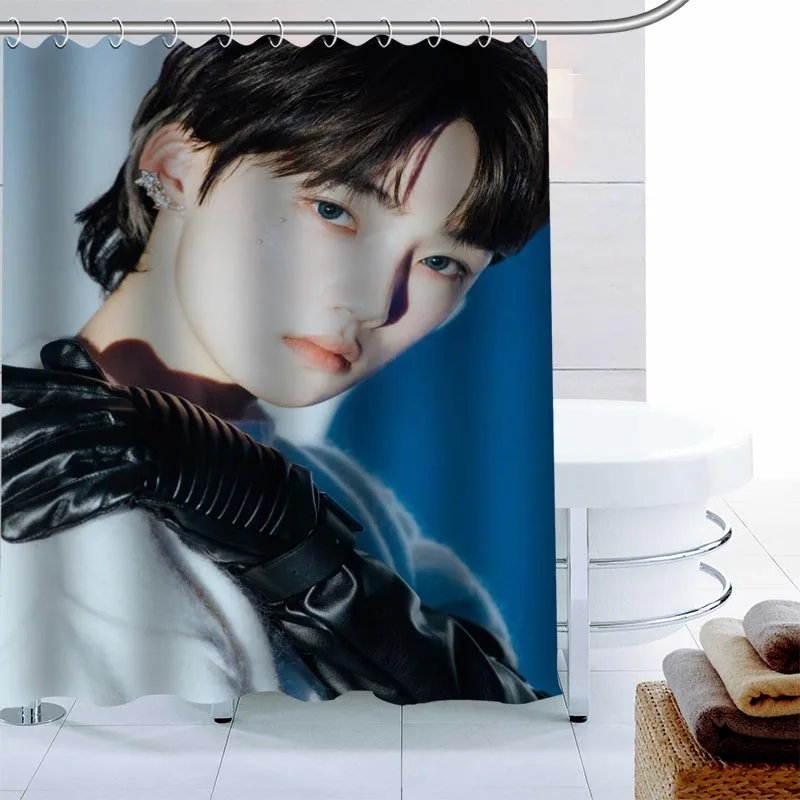 

100% Polyester Fabric Custom The Boyz KPOP Shower Curtain Modern Bathroom Curtain Waterproof With Hook Bath Curtain 0622