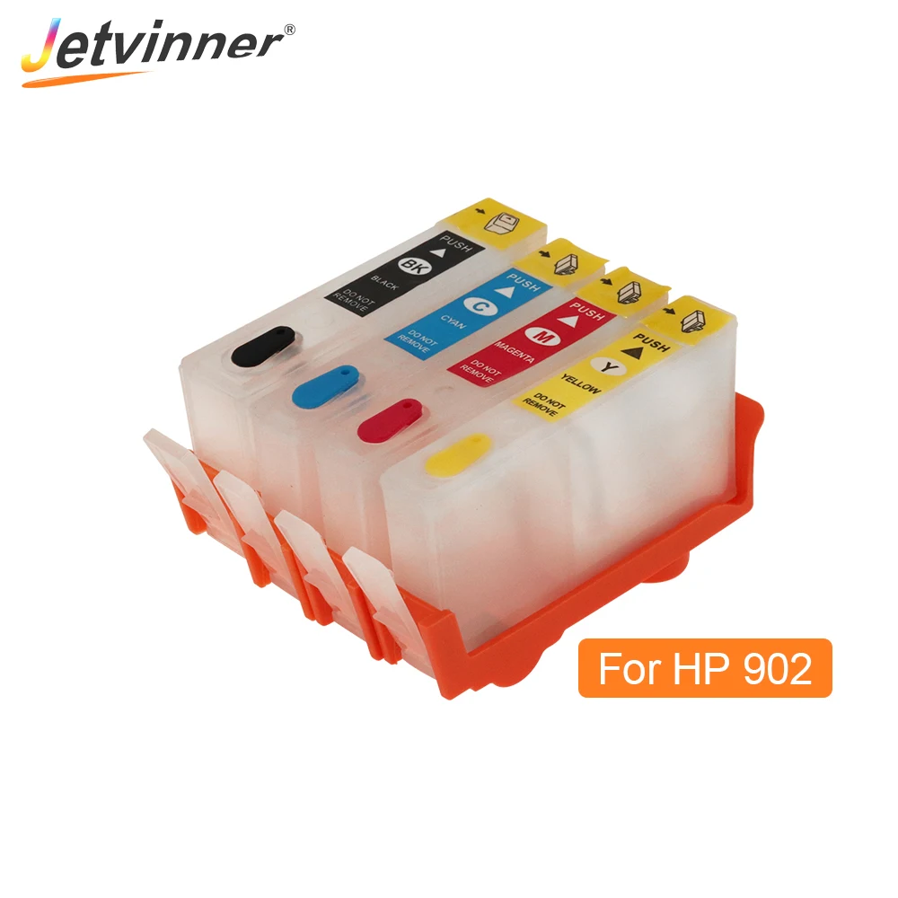 Многоразовый картридж Jetvinner для принтеров HP 902 с чипами ARC OfficeJet Pro 6950 6951 6954 6956 6958 6960