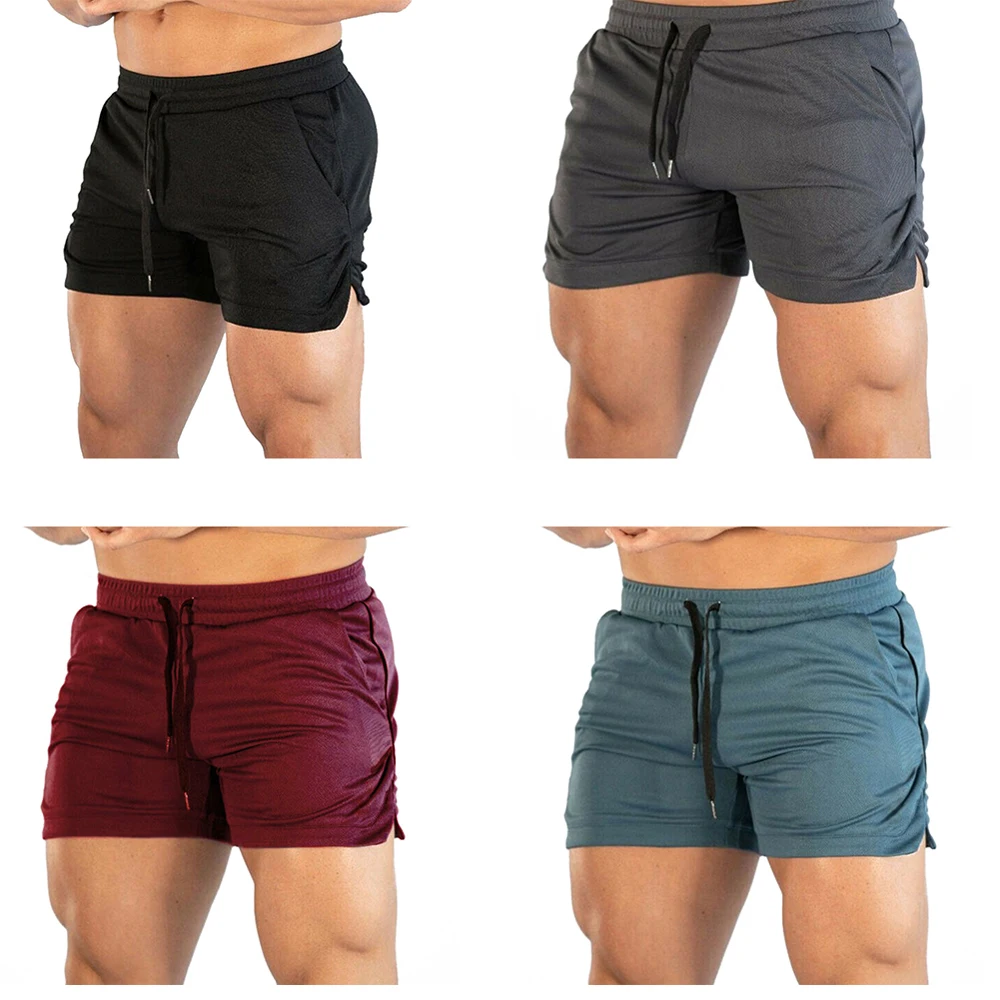 Summer Gyms Workout Male Breathable Mesh Quick Dry Sportswear Jogger Beach Solid Shorts Men Fitness Bodybuilding Shorts maamgic sweat shorts