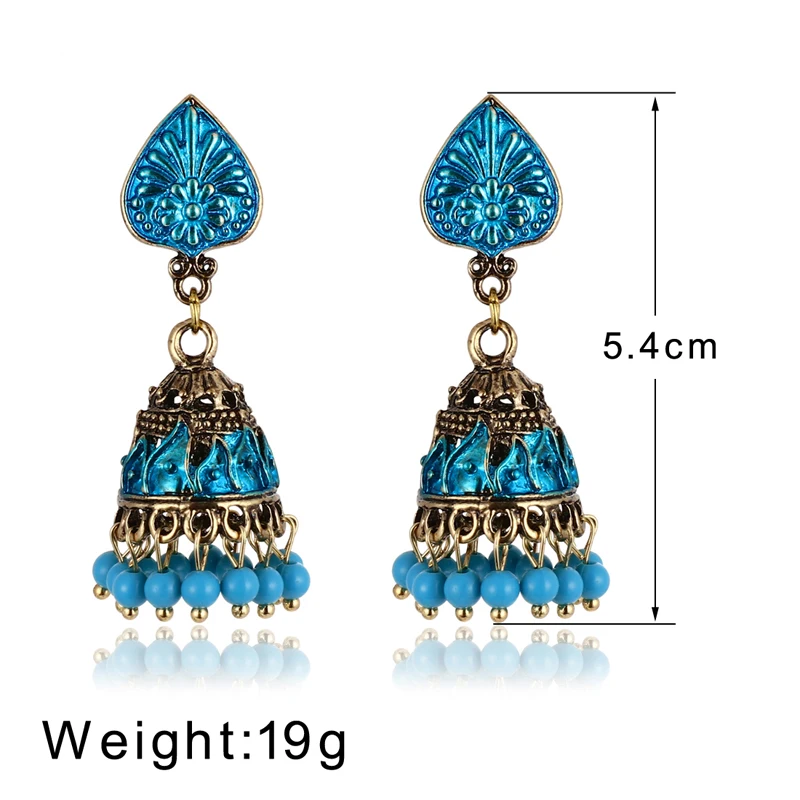 Индийские Jhumka серьги «Слоник» цыганские ювелирные изделия в стиле ретро этнические бусины в античном стиле висячие серьги с кисточками для женщин богемный подарок