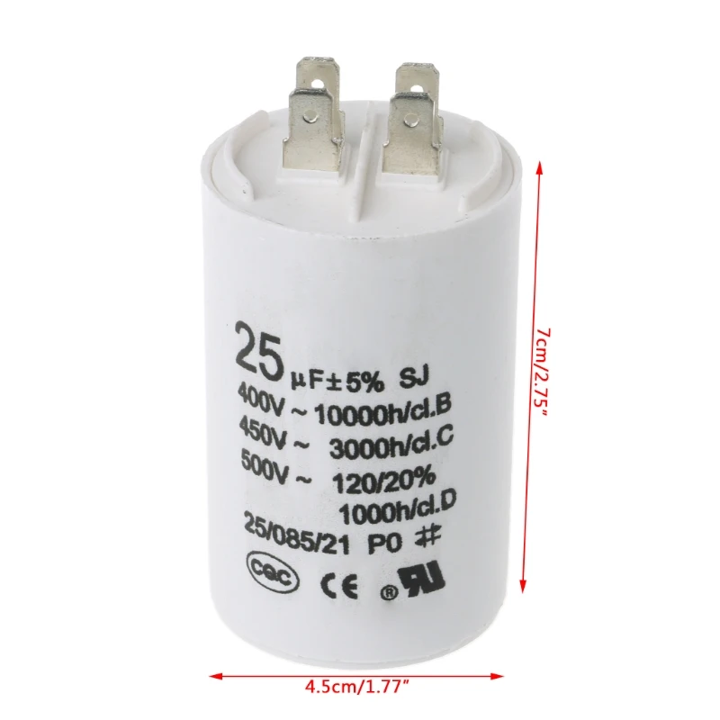 

2021 New CBB60 AC450V 25UF 50/60Hz Capacitor Motor Conditioner Compressor Start Capacitor