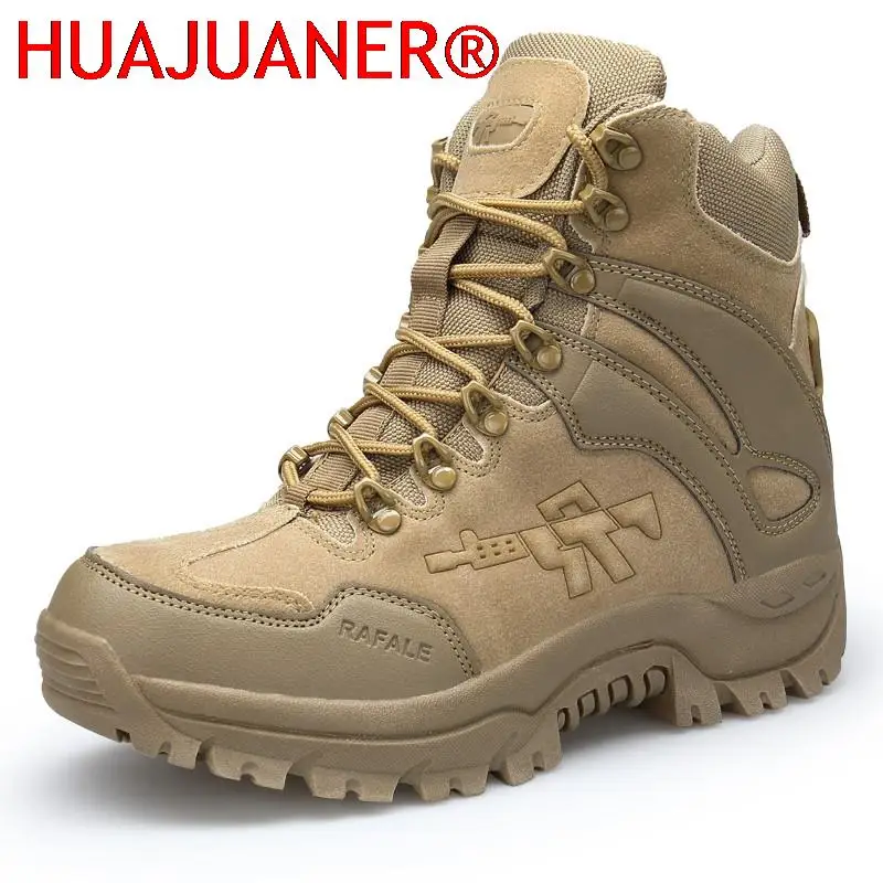 

2022 Tactical Military Combat Boots Men Genuine Leather US Army Hunting Trekking Camping Mountaineering Winter Work Shoes Bot