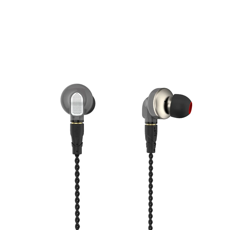 Gray no mic SENFER DT6 Pro в ухо наушник 1DD+ 2BA Динамический драйвер блок HIFI наушник с MMCX съемный Отсоединяемый кабель металлический наушник - Цвет: Gray no mic