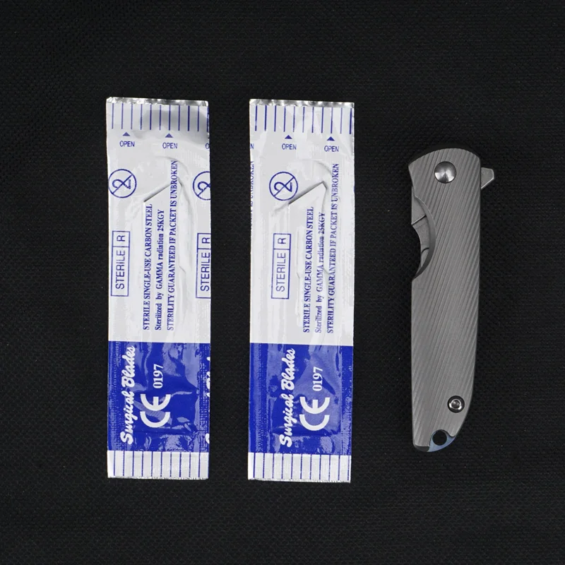 HWZBBEN Scalpels EDC Складной нож из титанового сплава с 10 лезвиями NO.24 гравировальные