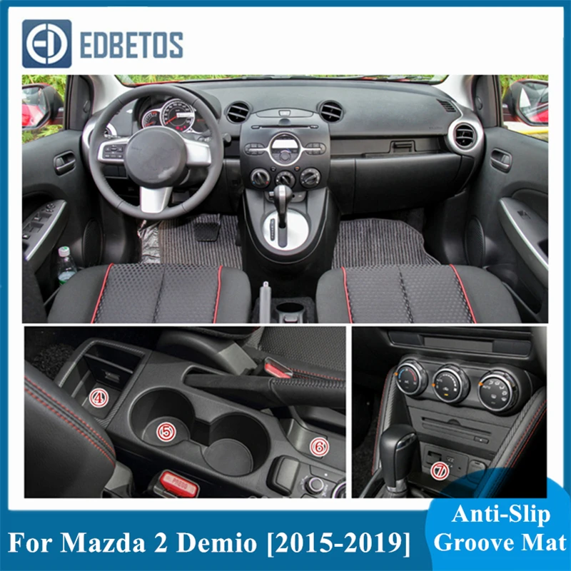

Gate Slot Pad Non-Slip Mats For Mazda 2 Demio DJ 2015 2016 2017 2018 2019 Non-Slip Mats Interior Door Pad/Cup