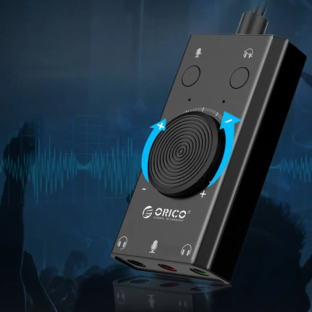 

Внешняя USB звуковая карта SC2, стерео микрофон, динамик 3,5 мм, гарнитура, аудио разъем, Кабель-адаптер, переключатель, регулировка громкости