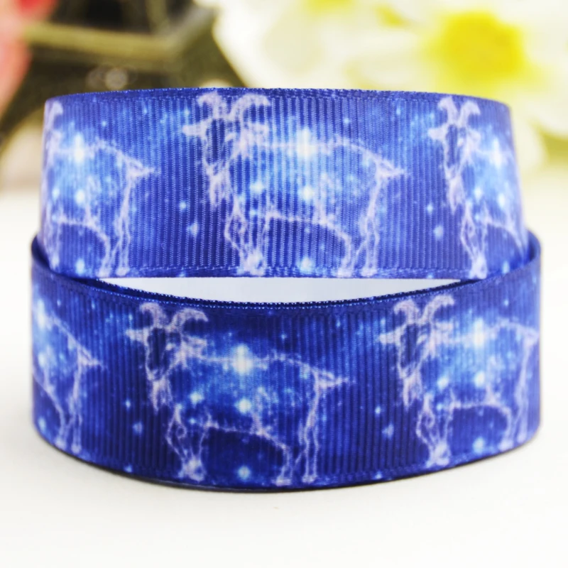 7/8 '✢ мм 1&quot 25 1-1/2 &quot38 3&quot 75 Козерог зодиака печатных полушерстяной лентой