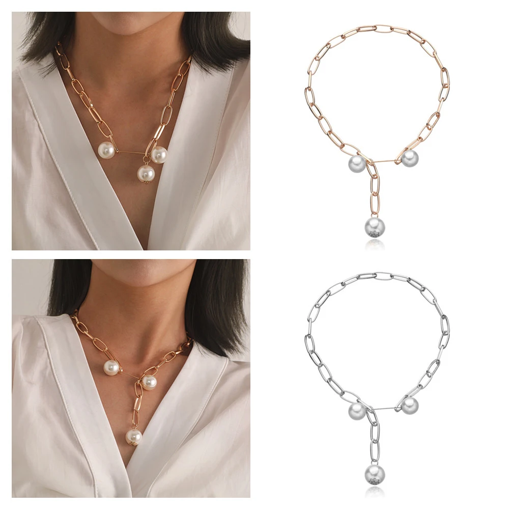 Жемчужный замок ожерелья в форме толстой цепочки жемчужное кольцо застежка