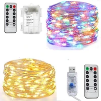 5m10m20m led starry sky light string fairy garland battery power copper wire lamp for party christmas wedding decoration