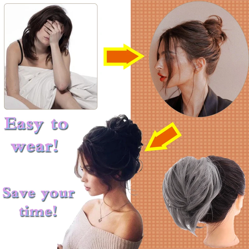 AILIADE 1 шт. синтетические грязный шиньон прямые волосы бублик для волос пучок Pad