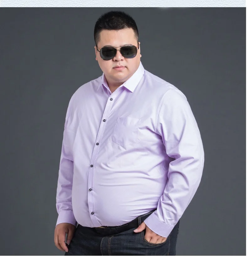 FAISIENS Высококачественная Мужская рубашка с длинным рукавом 10XL 12XL 14XL розовый синий 6XL 7XL 8XL формальная повседневная мужская рубашка большого размера 54 60