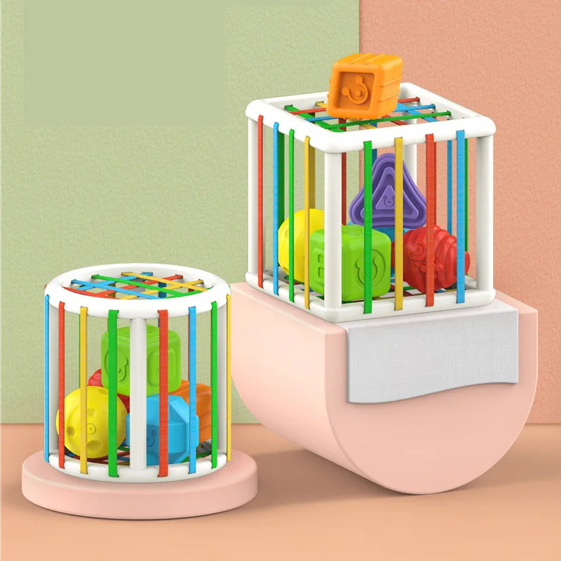 

Игрушка-сортировщик для малышей в форме малыша, игрушка с тактильным прикосновением, от 10 месяцев до 3 лет, InnyBin, мягкий куб, Обучающие игрушк...