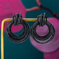 kellybola jewelry gorgeous micro zircon earrings geometric round pendant earrings dubai aristocratic womens wedding party daily