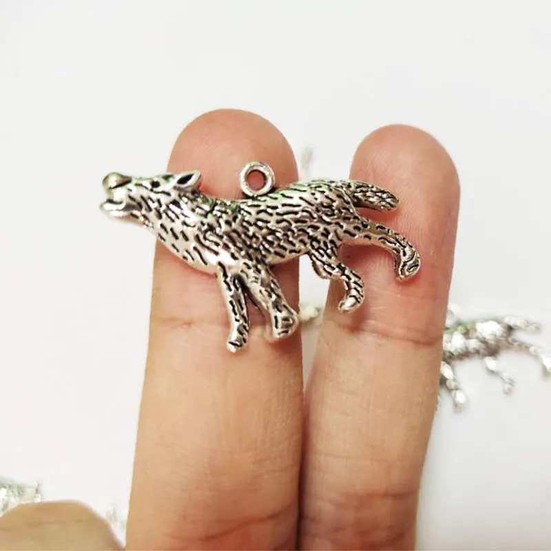 Подвески «Воющий волк», 6 шт., 31x2 мм, подвески в старинном стиле, ювелирные изделия ручной работы «сделай сам» для браслетов и ожерелий