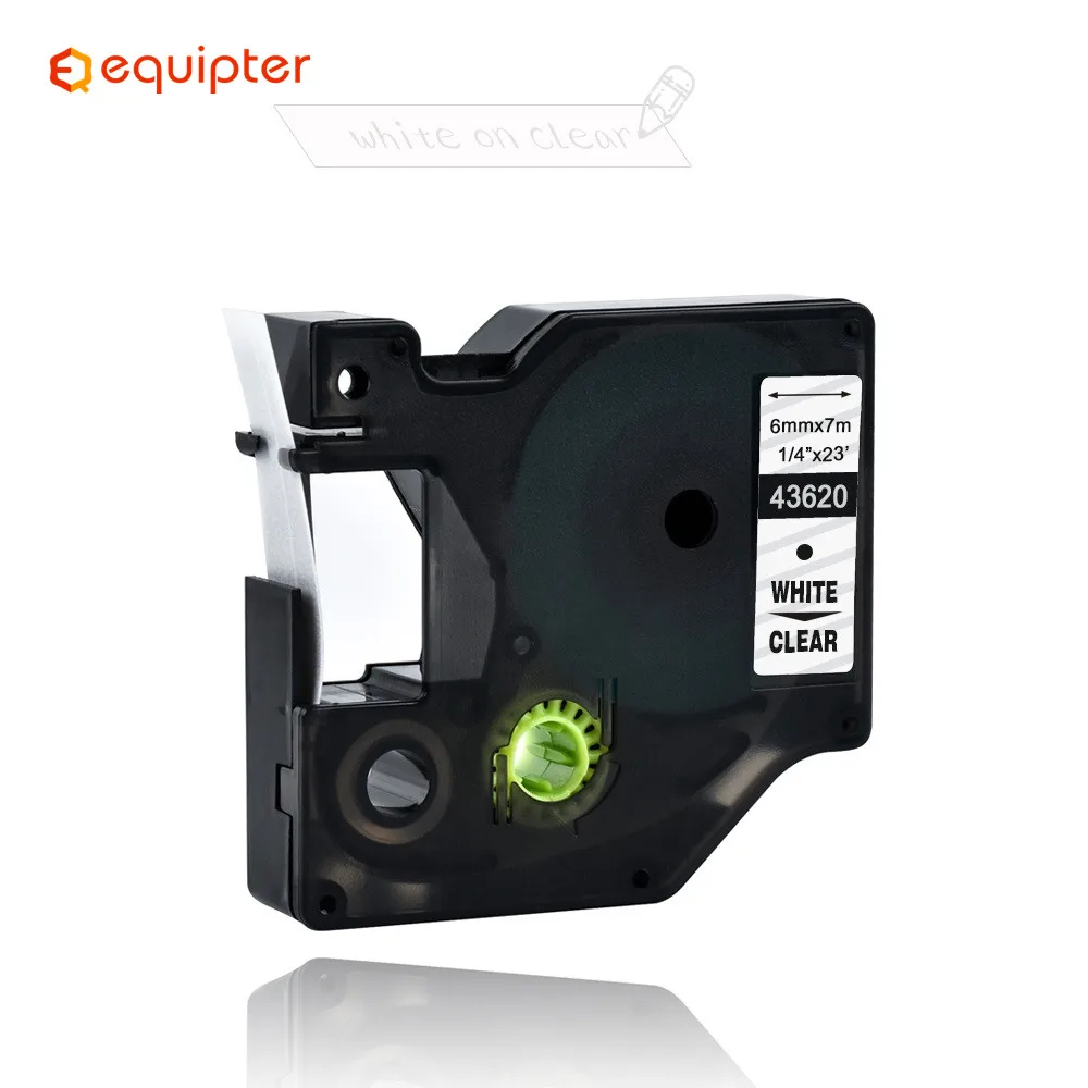 

6mm 43620 White On Clear Label Tapes Ribbon Cassette Compatible Dymo D1 Label Printer For Dymo Label Printer Dymo LM160 LM280